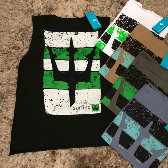 Regata Machão Osklen "Broke Mountain" Stone Classic Fit