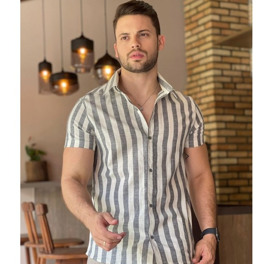 Camisa listras best sale verticais masculina