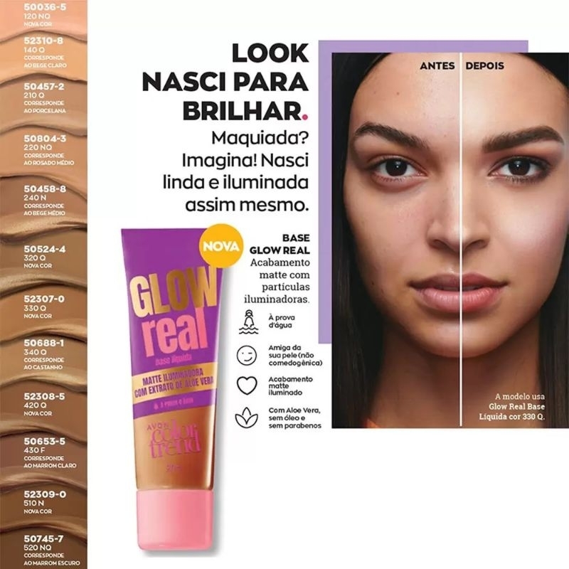 Base Color Trend Real Glow Avon Escolha Sua Cor Shopee Brasil