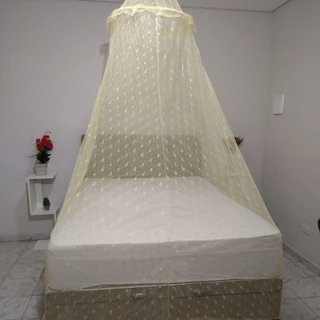 Mosquiteiro anti pernilongo e mosquito da dengue para pendurar no teto com elástico em toda borda