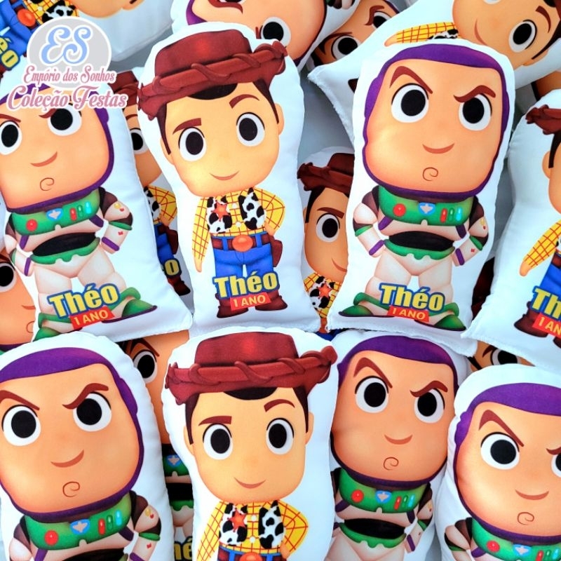 kit 10 almofadas TOY STORY 20cm personalizadas para lembrancinha de aniversário