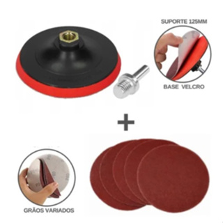 Kit Suporte De Boina Furadeira Lixadeira + 4 Lixa madeira/ferro