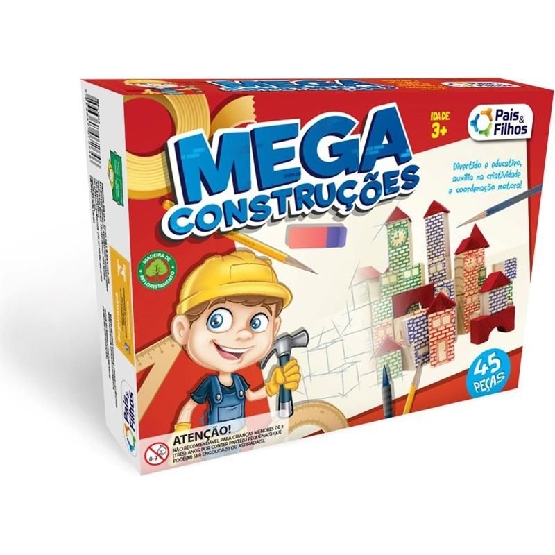 Jogo de Montar Pedagógico Mega Construções 120 peças - Loja EBEG