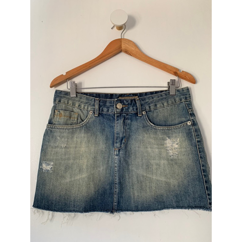Mini saia jeans cintura baixa linda LE LIS BLANC | Shopee Brasil