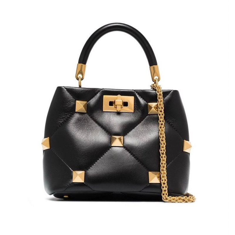 Bolsa Feminina Preta com Dourado Luxo e Sofisticação Inspirada em Marca ...