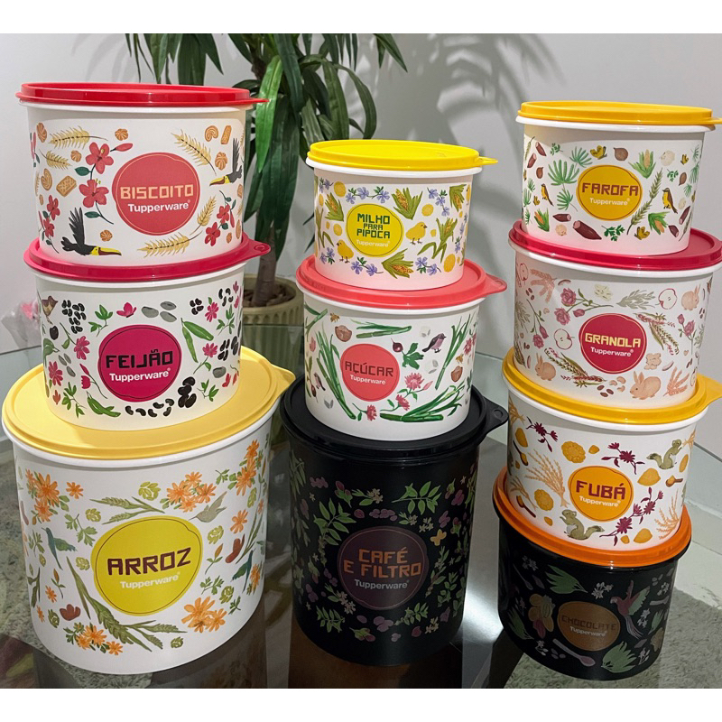 kit Mantimentos Floral Personalizado cliente Tupperware | Shopee Brasil