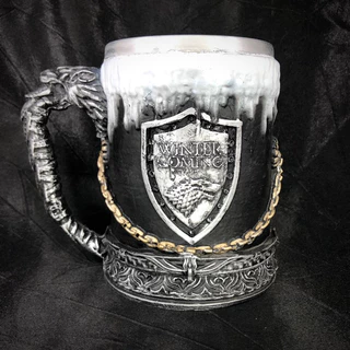 Caneca/Copo Game Of Thrones Winter is Coming Stark 3D Resina