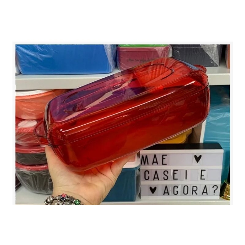Travessa Microplus Retangular 1.7l Policarbonato Vermelho Original ...
