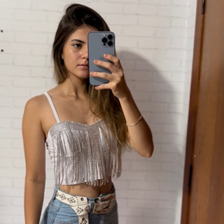 Cropped Feminino Franja Moda Country