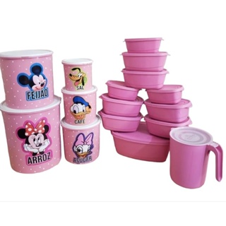 Jogo Mantimento Turma do Mickey + Kit Potes com Jarra