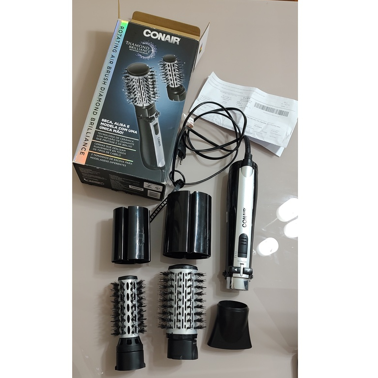 Escova Rotating Air Brush Diamond Brilliance Conair 220v Shopee Brasil