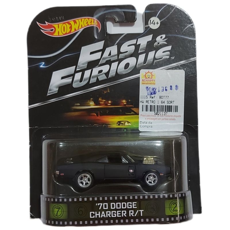 70 Dodge Charger R/T Fast & Furious Hot Wheels Retro 2014 - BDT95