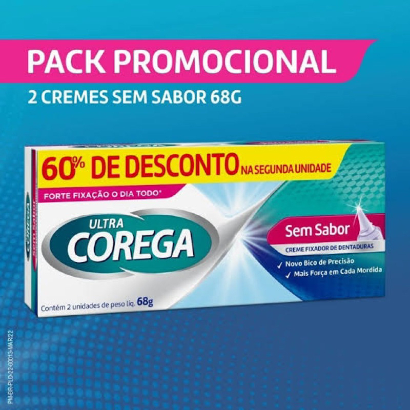 KIT 2 COREGA ULTRA CREME SEM SABOR - 68G | Shopee Brasil