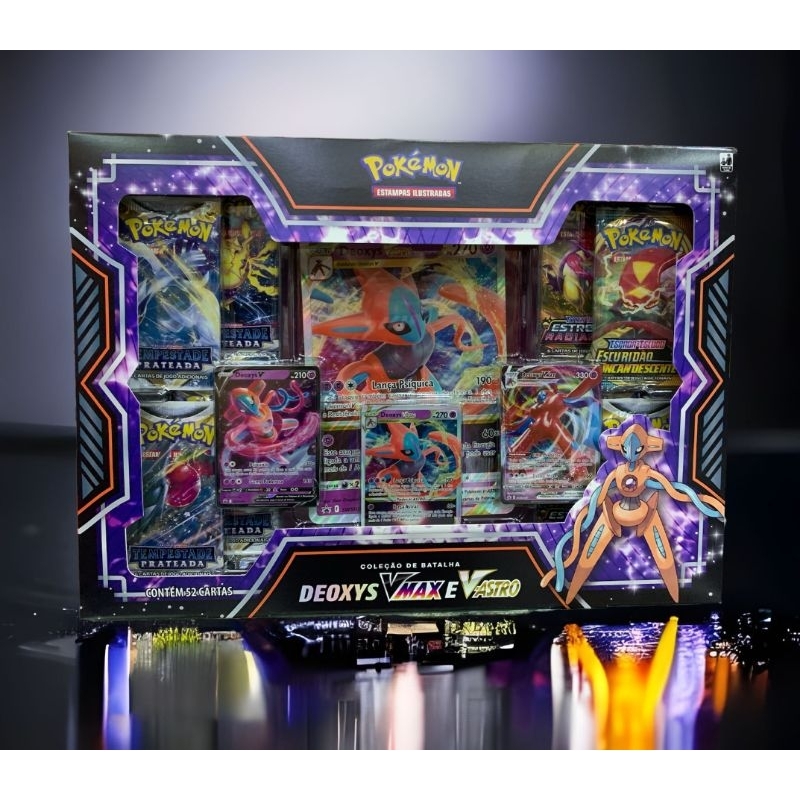 Pokémon Box Coleção De Batalha Deoxys V-max E V-astro Copag