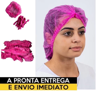 Touca Descartável TNT Rosa Pink e Rosa 100 unidades em Oferta na Shopee