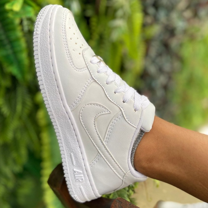 Air Force One Branco Unissex 34 ao 39 Tênis Casual Tradicional