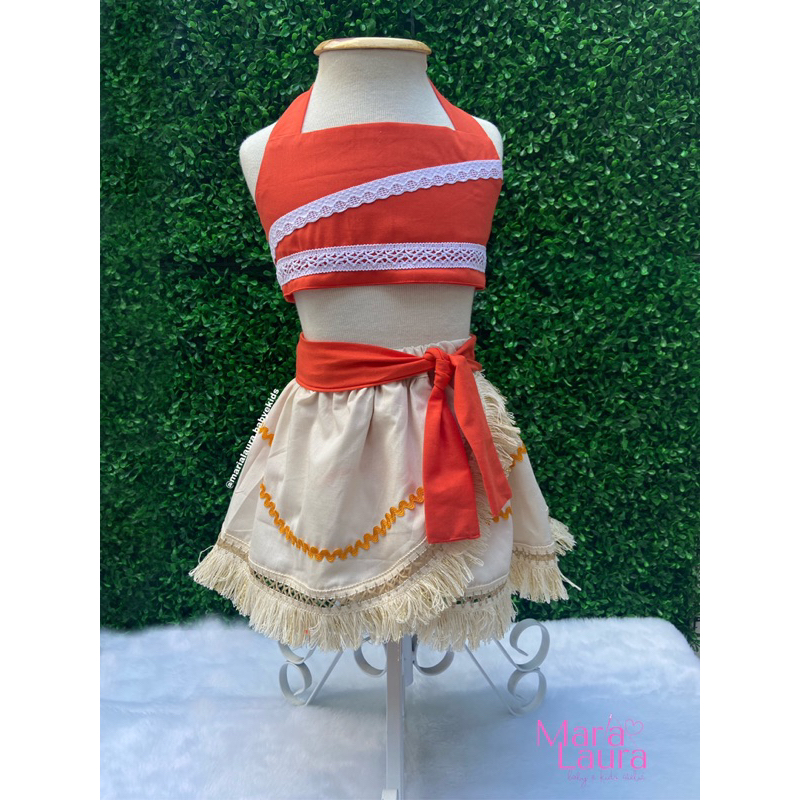 Halloween Fantasia Moana Cosplay Menina Verão Princesa Chique Roupas  Infantis Vouana Roupa Para 2-10Y