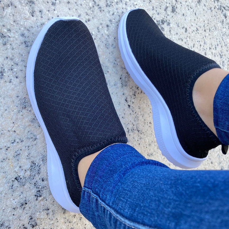 Tenis Meia Feminino -Tênis Feminino Liso, Conforto Leve e Macio