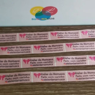 Etiquetas em cetim EM TIRAS, SEM CORTE, tamanho 2x1cm ou 3x1cm SEM MARGEM DE COSTURA