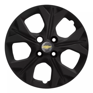 Jogo Calota Esportiva 379cp Cubo Padrão Aro 15 Preto Fosco Onix Prisma 04 Unidades Cod.379PF