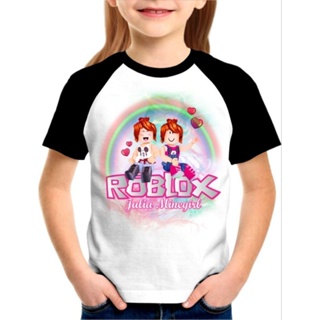 camiseta preta infantil menina jogo roblox julia minegirl