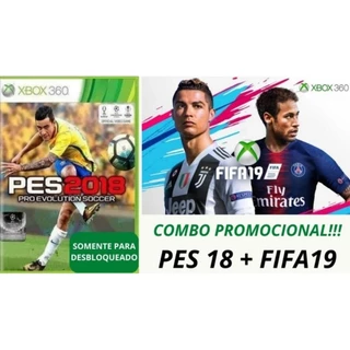 Pes18 + FIFA 19 kit com 2 jogos Xbox destravado desbloqueado