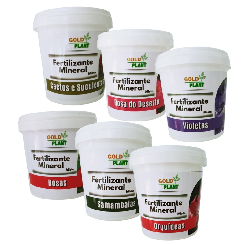 Adubo Orquídea Cactos Rosas Deserto Samambaias Violetas Fertilizante Pote 200, 400gr, 1Kg Gold Plant