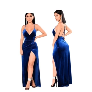 Vestido longo feminino com fenda e alsa vestidos de festa