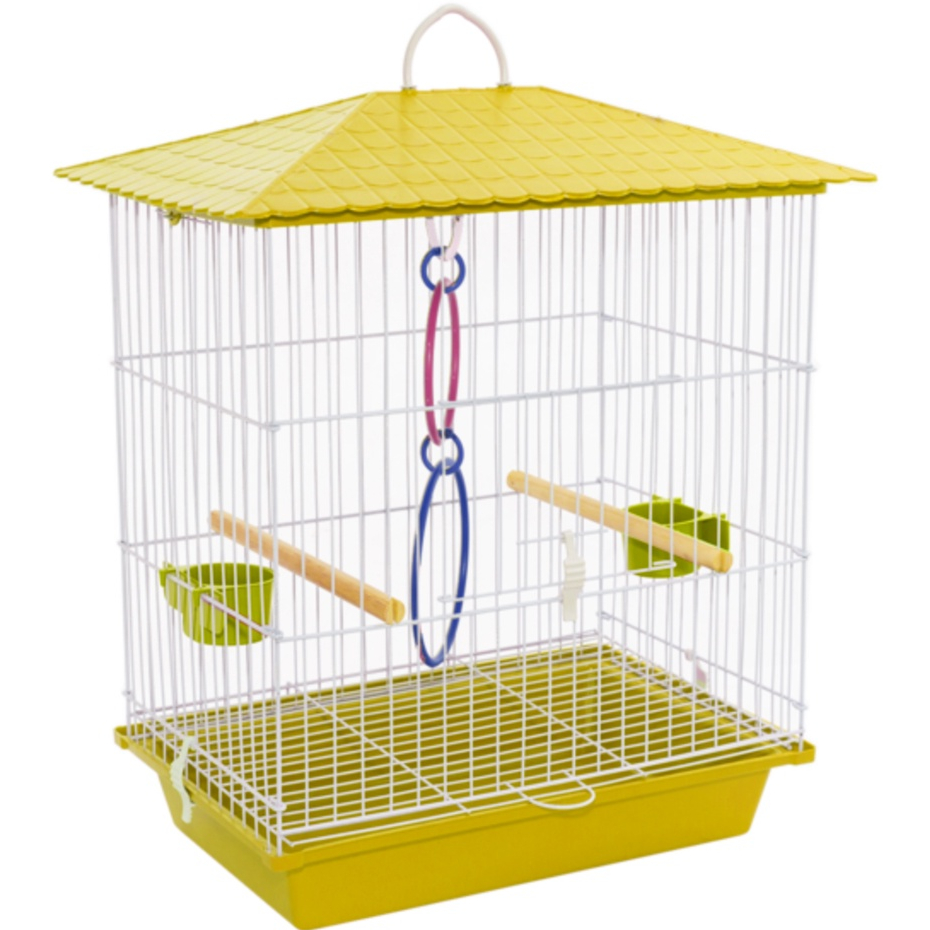 Gaiola para calopsita MAIS ACESSORIO UM JOGO DE ARGOLA COLORIDA mansa teto plástico na cor amarela OpçãoPet