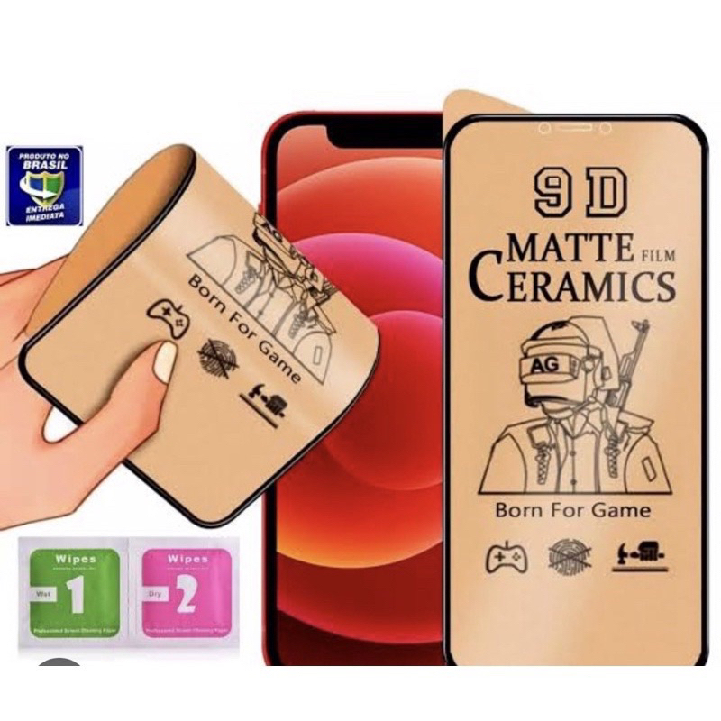Película 3D Fosca Cerâmica Anti Digita Para IPhone 12 6.1/ 12 Pro/ 12 Pró Max/ 13 6.1/ 13 Pro/ 13 Pró Max/ 14 / 14 Plus / 14 Max/ 14 Pro Max Anti Digital