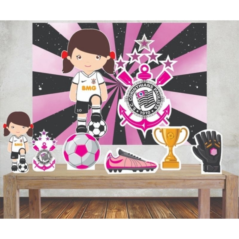 Decoração Tema Futebol Feminino - Corinthians