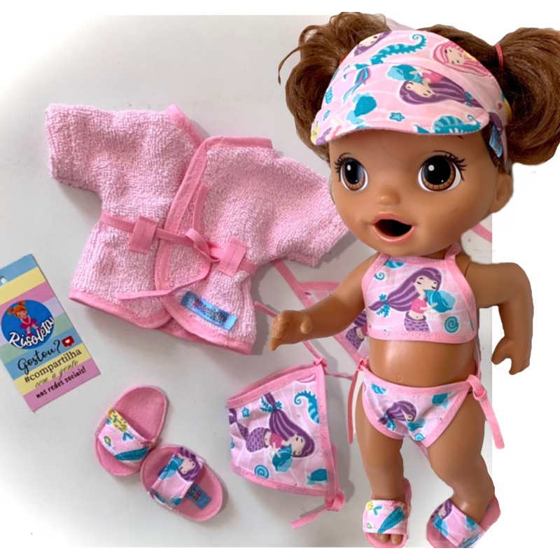 Roupa Para Boneca Bebê Reborn Laura Baby Rosa Bunny 719 em Promoção na  Americanas