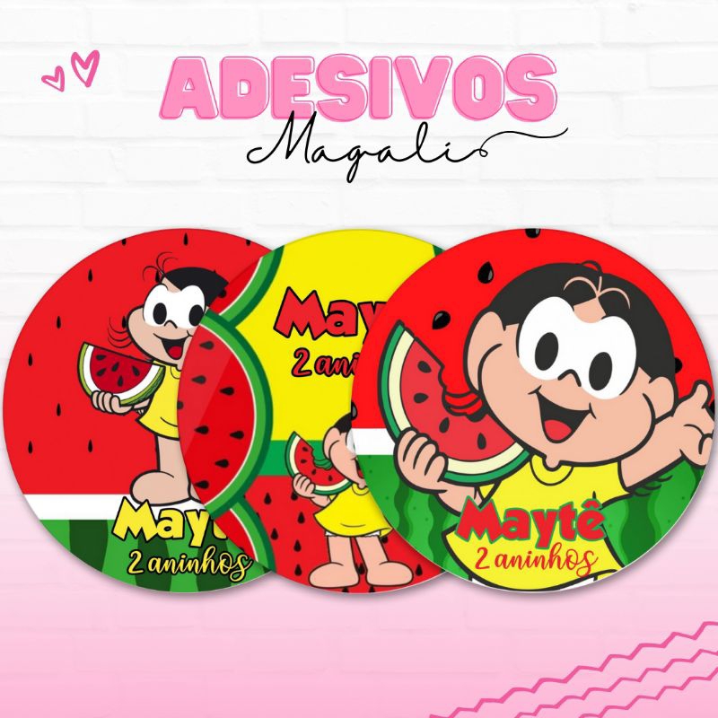 Cartela Adesivos Magali 4x4cm5x5cm Personalizados Para Festa Shopee Brasil 4150