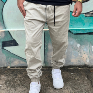 Calça Jogger Masculina na Cor Bege Dialogo Jeans - GET FASHION