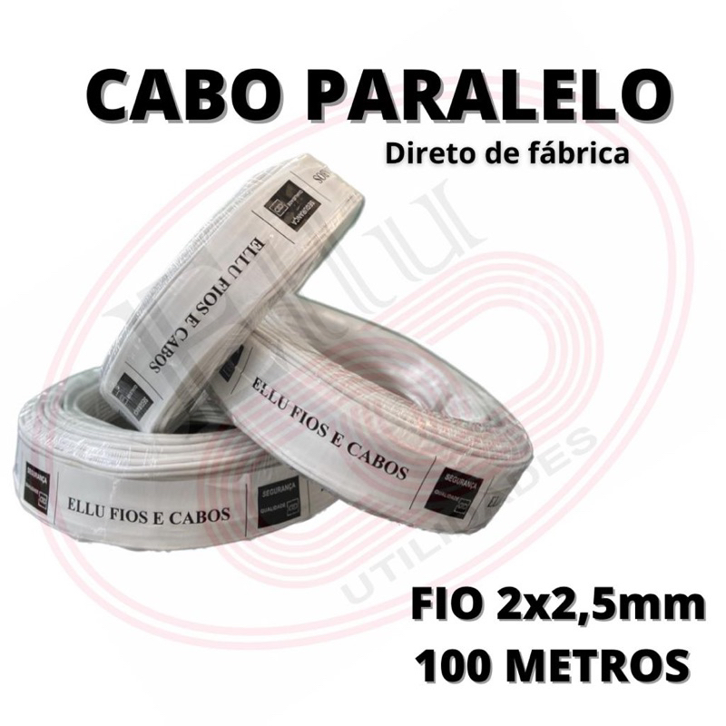 FIO PARALELO 2X2.5 mm ROLO COM 100 METROS