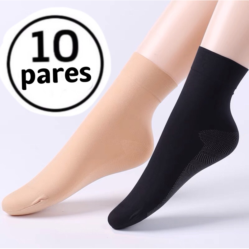 Meias Yoga Bunnycool 5 Pares - Algodão Antiderrapante - Estampa Laço Cereja Para Pilates E Balé