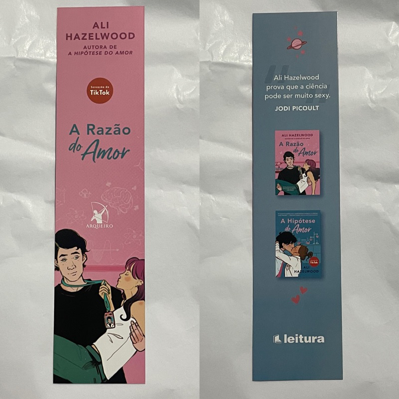 marcador de livro original - a razão do amor - Ali Hazelwood - autora de hipótese do amor