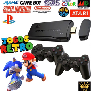 Game Retro ,pen drive com mais de 10mil jogos, 2 Controles Sem Fio Con