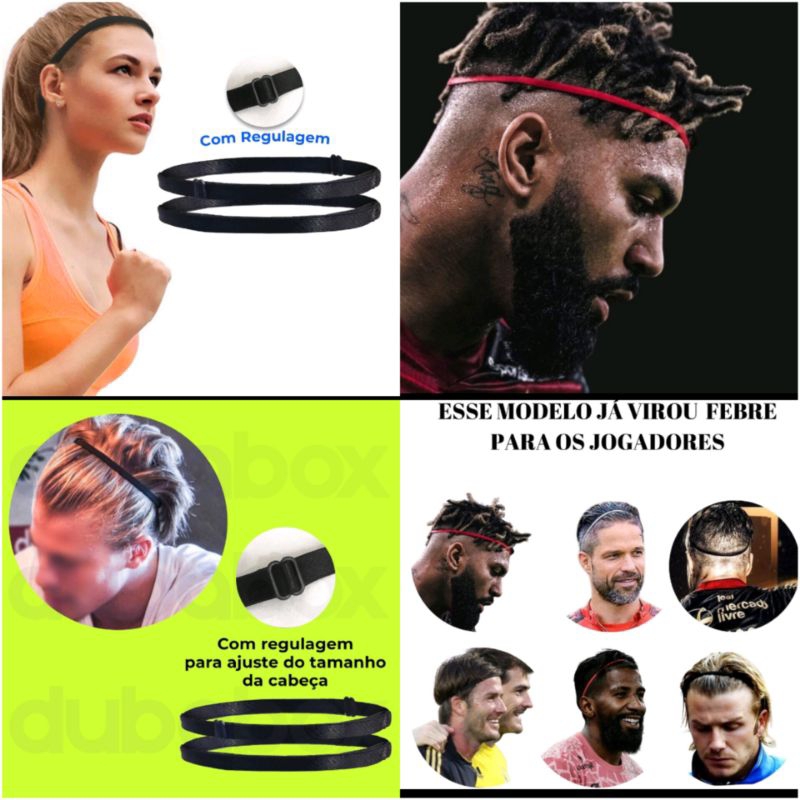 Faixa Testeira para cabelo afro fita elástica e regulável