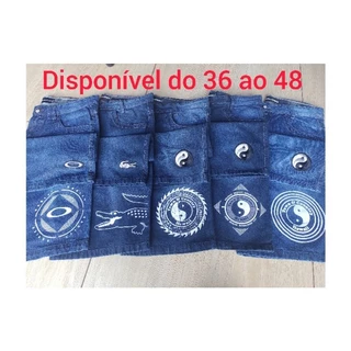 bermuda estampada e bordada