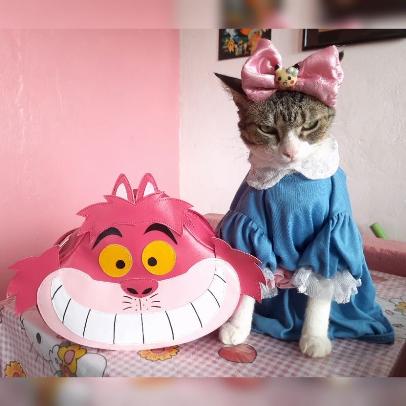 bolsa Tiracolo de ombro Gato de Cheshire Alice no país das maravilhas