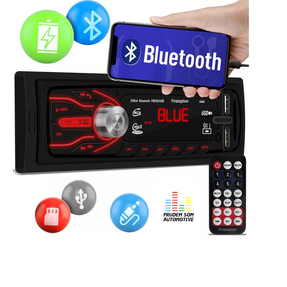 Auto Rádio Mp3 Player Automotivo Som de carro Bluetooth First Option