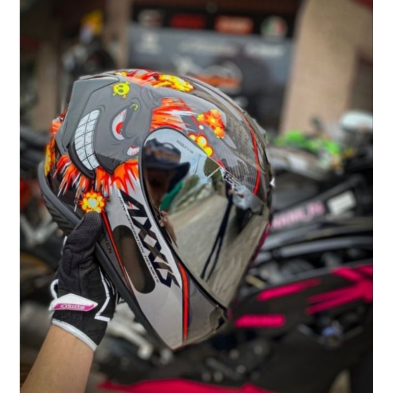 CAPACETE AXXIS DRAKEN BOMB GLOSS BLACK/GREY