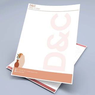 Papel Timbrado Folha Impressão Colorida Personalizado Com Sua LOGO 21x30 (20 ou 50 unidades)