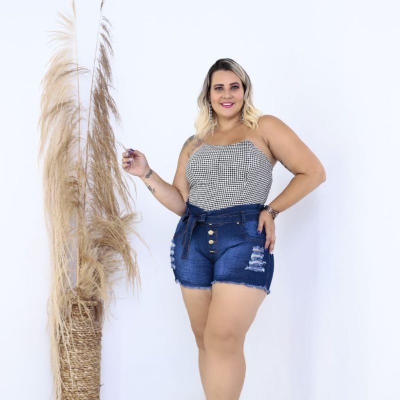 Short jeans best sale feminino com lycra