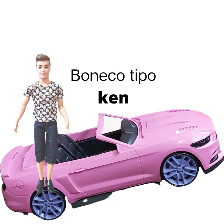 Carro jipe rosa boneca barbie e boneco ken original mattel