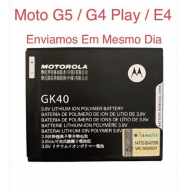 Bateria Moto G5 G4 Play Xt1671 Xt1600 Gk40 - Original