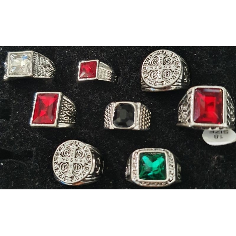 kit 4 dedeiras banhada a prata velha anel masculino