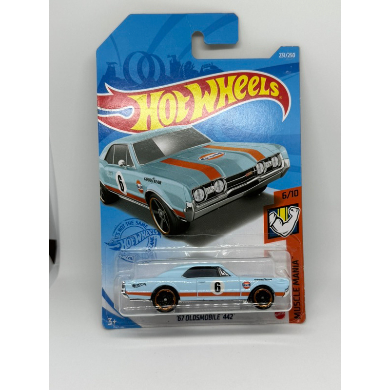 '67 Ford GT40 MkIV -Gulf - '67 Oldsmibile 442 - '68 Chevy Nova - Aston Martin Hot Wheels 1:64 - Miniatura