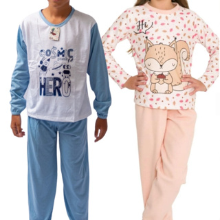 Pijama de Inverno Infantil Calça e Manga Longa - Pijama Infantil de frio em Oferta na Shopee